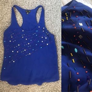 Anthropologie Fei Beaded silk tank